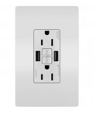 Legrand Radiant 1597TRUSBAAW - radiant® Tamper-Resistant 15A Duplex Self-Test GFCI Receptacles with SafeLock® Protection, USB Type 