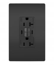 Legrand Radiant 2097TRWRUSBCCBK - radiant® Tamper-Resistant Weather-Resistant Duplex Self-Test GFCI with USB Type A/C Outlet, Black