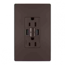 Legrand Radiant 1597TRUSBAADBC4 - radiant? Tamper-Resistant 15A Duplex Self-Test GFCI Receptacles with SafeLock? Protection, USB Type (4 pack)