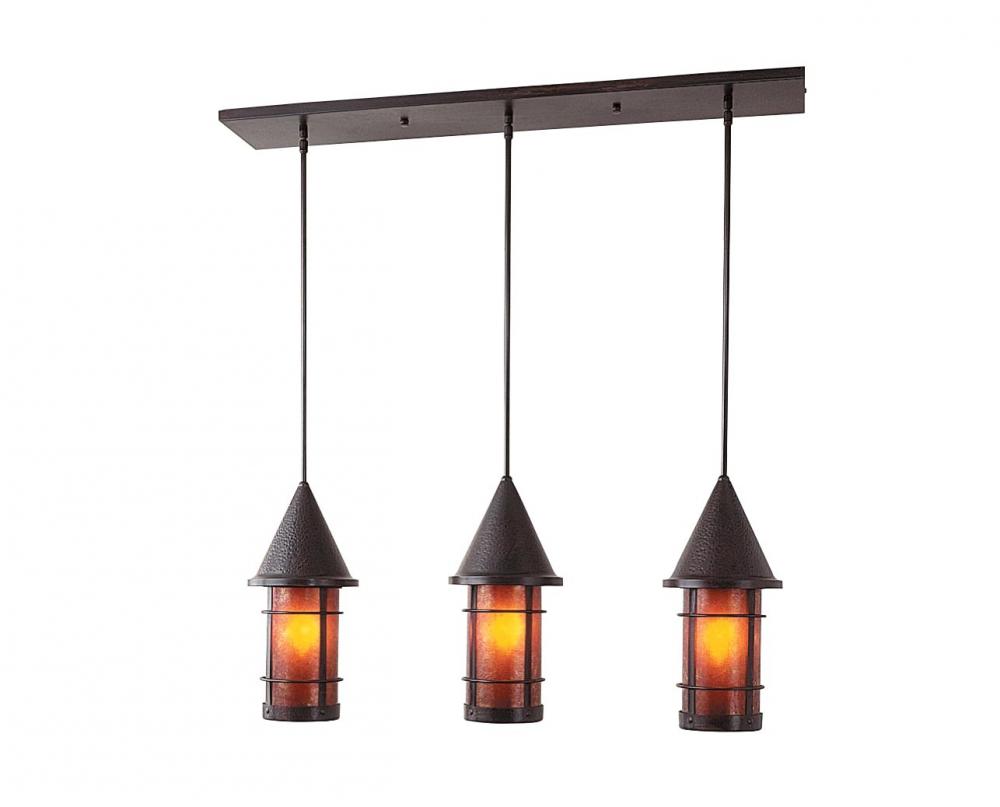 7" valencia 3 light in-line chandelier