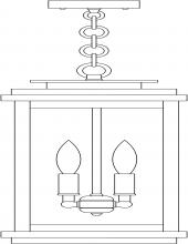 Arroyo Craftsman BOH-8CLR-VP - 8" Bournemouth Pendant