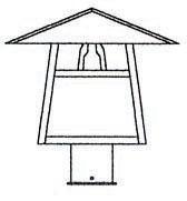 Arroyo Craftsman CP-12BOF-S - 12" carmel post mount with bungalow overlay