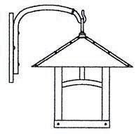 Arroyo Craftsman EB-16AGW-AB - 16" evergreen wall mount with classic arch overlay