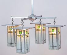 Arroyo Craftsman FCH-9L/4Y-VP - 9" franklin long body 4 light chandelier