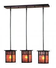 Arroyo Craftsman HICH-4L/3DTCR-MB - 4" huntington 3 light in-line, double t-bar overlay