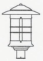 Arroyo Craftsman NP-14F-VP - 14" newport post mount fixture