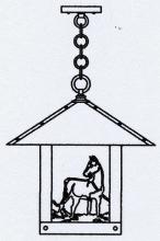 Arroyo Craftsman TRH-16HSOF-BK - 16" timber ridge pendant with horse filigree