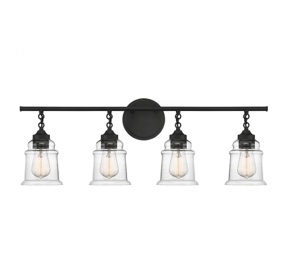 Fuller 4-Light Bathroom Vanity Light in Black