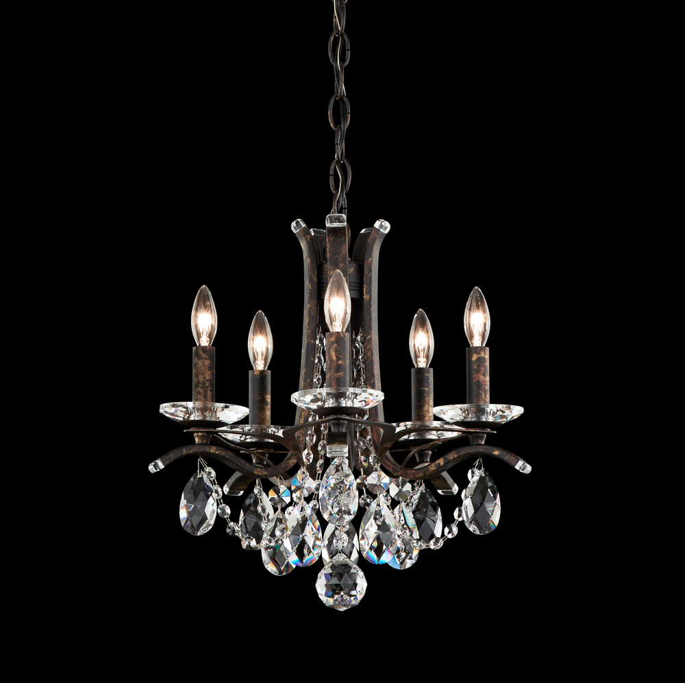 Vesca 5 Light 120V Chandelier in Heirloom Gold with Clear Heritage Handcut Crystal