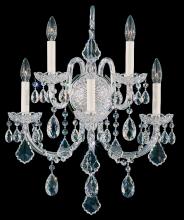 Schonbek 1870 6806-40R - Olde World 5 Light 120V Wall Sconce in Polished Silver with Clear Radiance Crystal