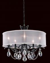 Schonbek 1870 VA8305N-06R2 - Vesca 5 Light 120V Chandelier in White with Clear Radiance Crystal and Gold Shade