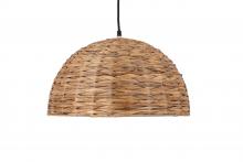 Canarm IPL2082B01NA - KAIA 40-Watt 1 Light Natural Asian Inspired Pendant with Natural Seagrass Shade