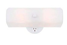 Canarm IVL211 - Vanity, IVL2 WH, 2 Light, White Glass, 60W Type A, 12 IN W x 4 .5 IN H x 4 .5 IN D