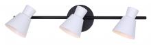 Canarm IT1163A03BW10 - RADLEY 3 Light 22.5 in. Ceiling/Wall Matte Black Track Light Kit with Matte White Metal Shade