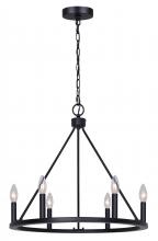 Canarm ICH2033B06BK26 - MARA, ICH2033B06BK26, MBK Color, 6 Lt 26" Chain Chandelier, 60W Type C, 26" W x 21.75" H