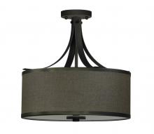 Whitfield SF2316-BREBZ - 3 Light Semi Flush Drum Shade