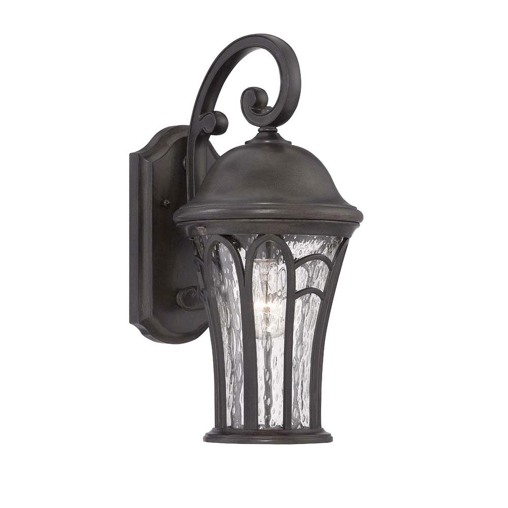 Highgate Collection Wall Lantern 3-Light Outdoor Black Coral Light Fixture