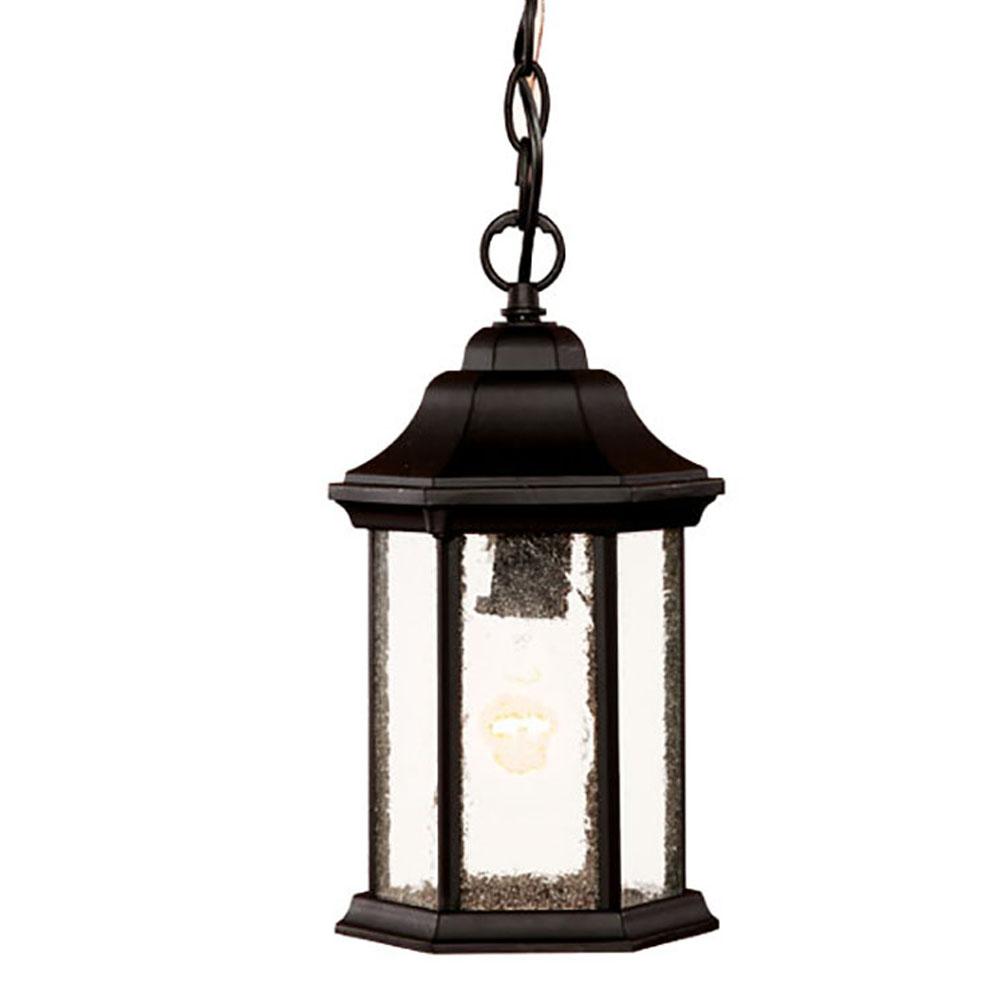 Madison Collection Hanging Lantern 1-Light Outdoor Matte Black Light Fixture