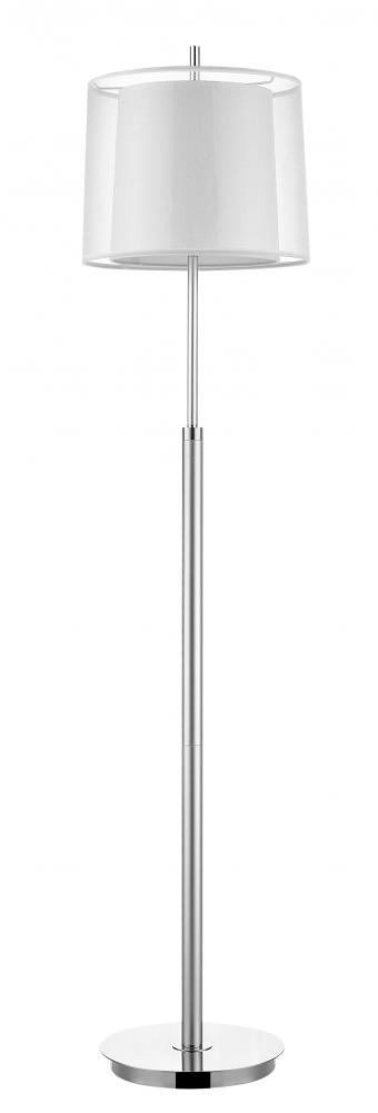 Nimbus 1-Light Metallic Silver And Polished Chrome Floor Lamp