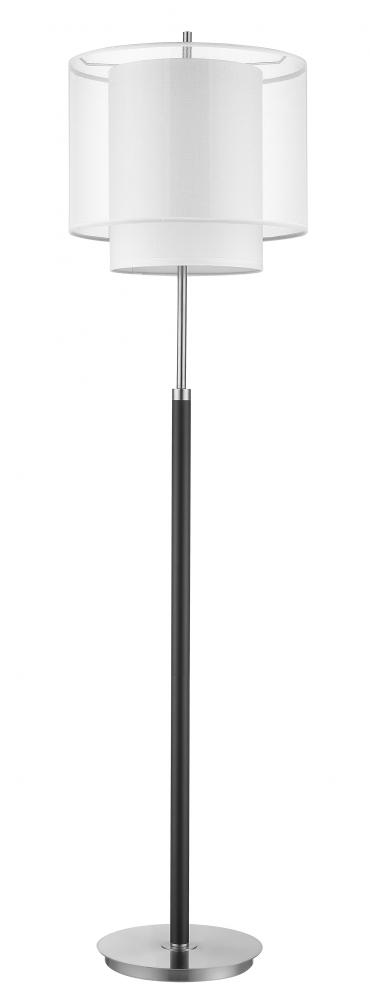 Roosevelt 1-Light Espresso And Brushed Nickel Floor Lamp