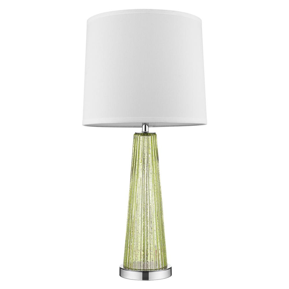 Chiara 1-Light Apple Green Glass And Polished Chrome Table Lamp