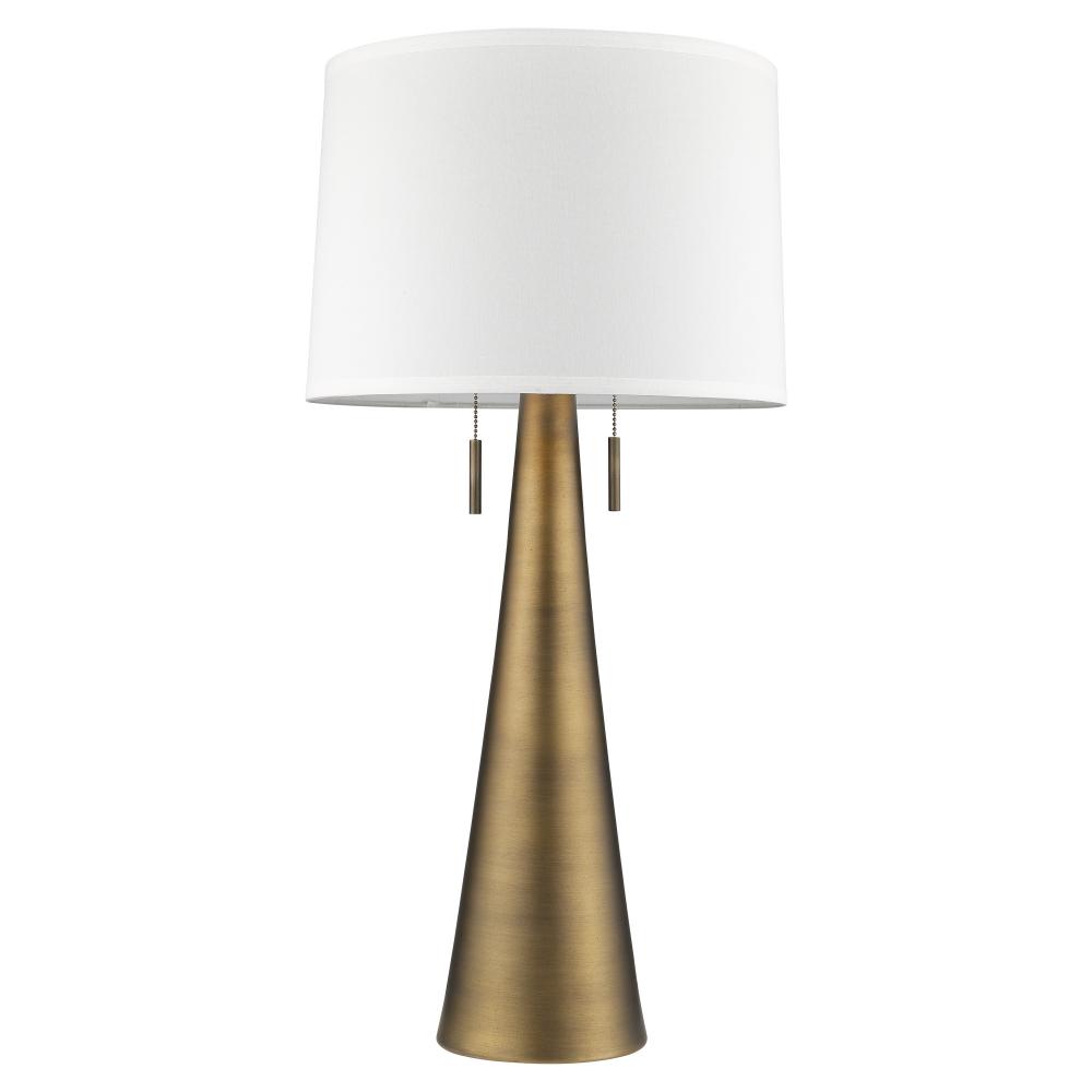 Muse 2-Light Hand Painted Antique Gold Table Lamp