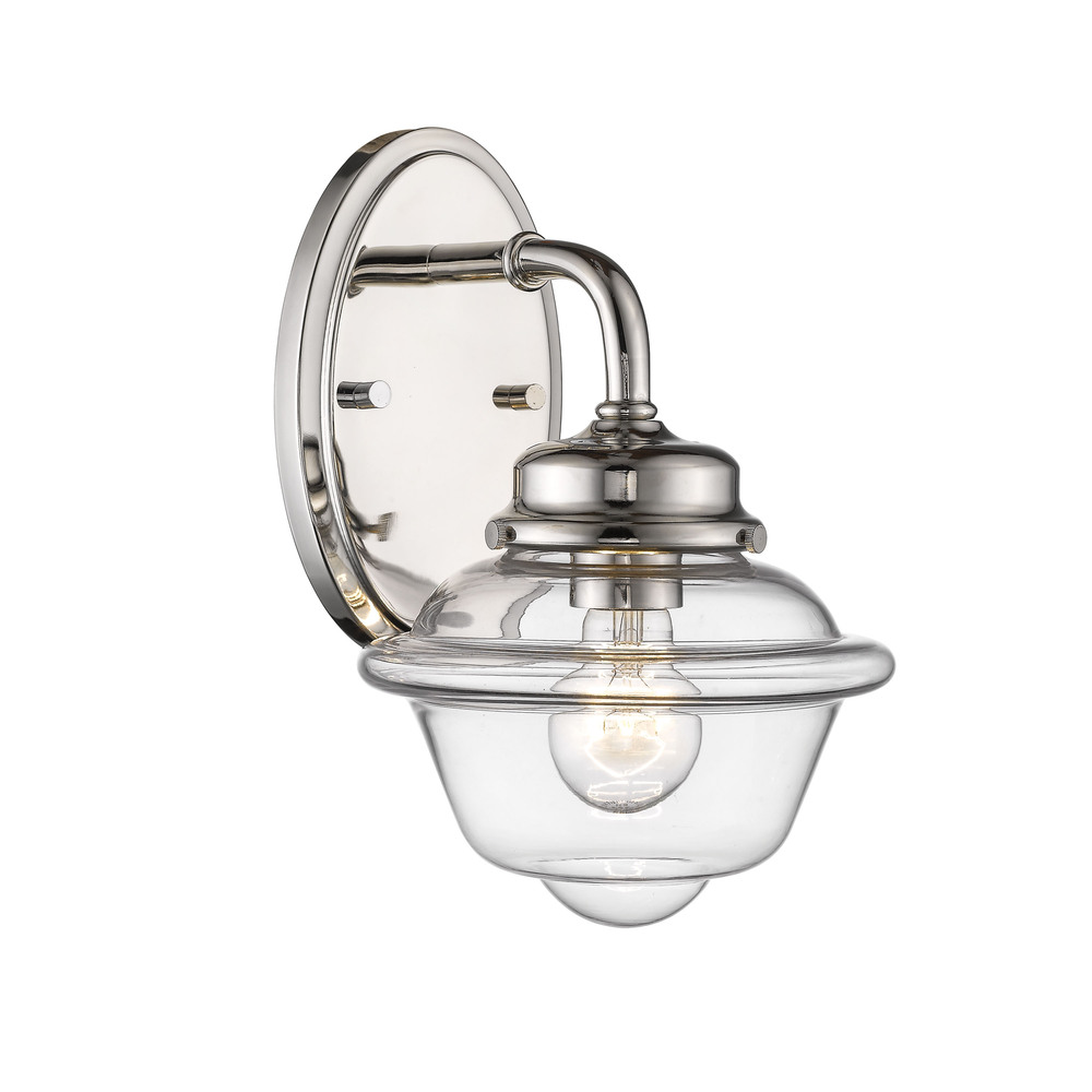 Neo-Industrial 1-Light Wall Sconce Polished Nickel