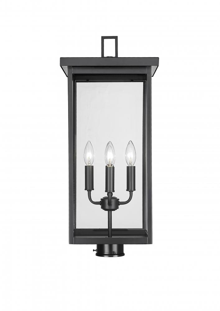 Barkeley 4-Light Outdoor Post Lantern Powder Coated Black