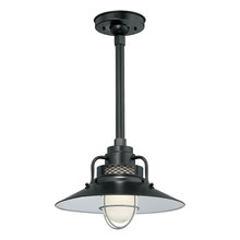 Millennium RRRS14-SB - R Series 1-Light Stem Hung Railroad Shade Satin Black