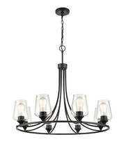 Millennium 9728-MB - Ashford 8-Light Chandelier Ceiling Light Matte Black