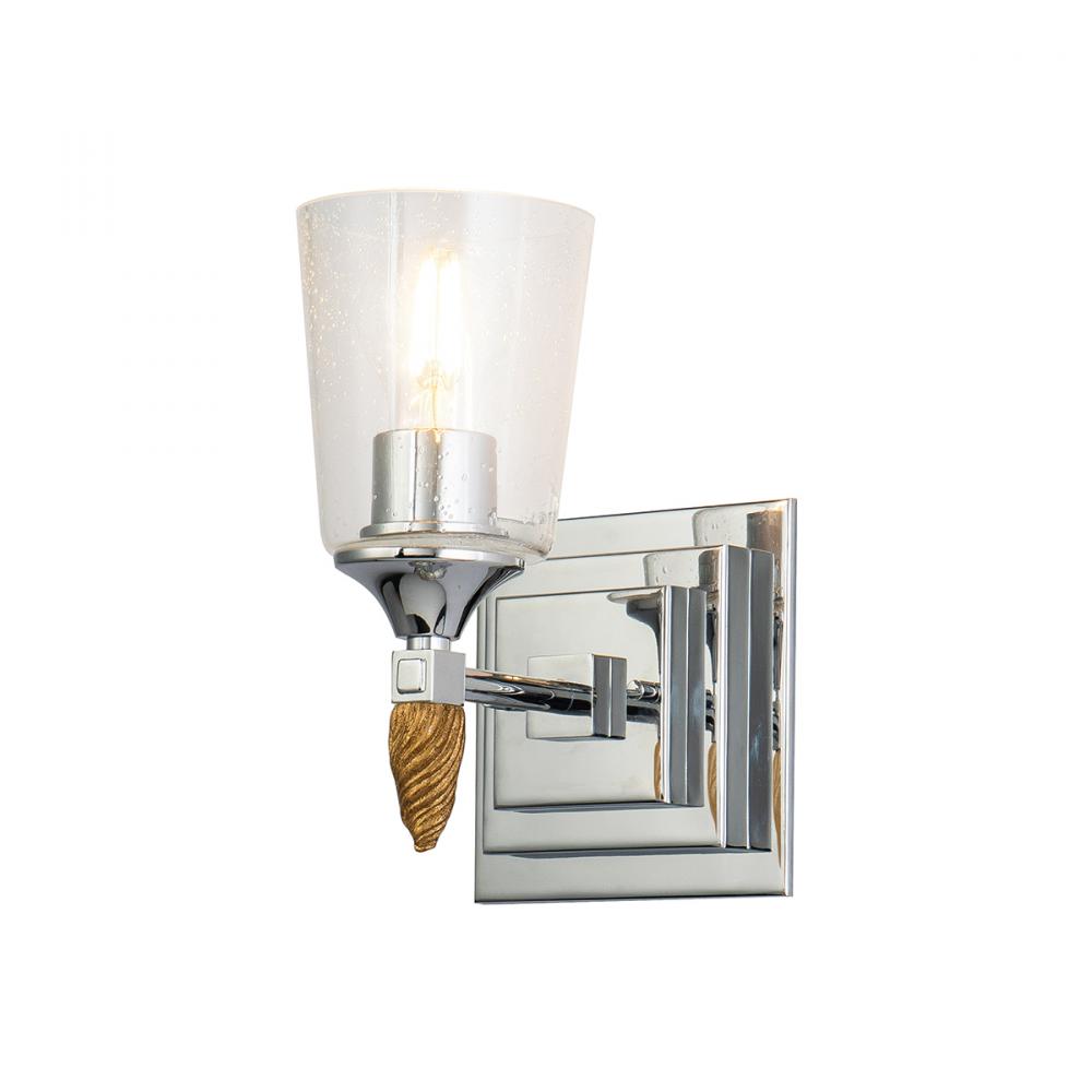 Vetiver 1 Light Wall Sconce Silver With Gold Accent