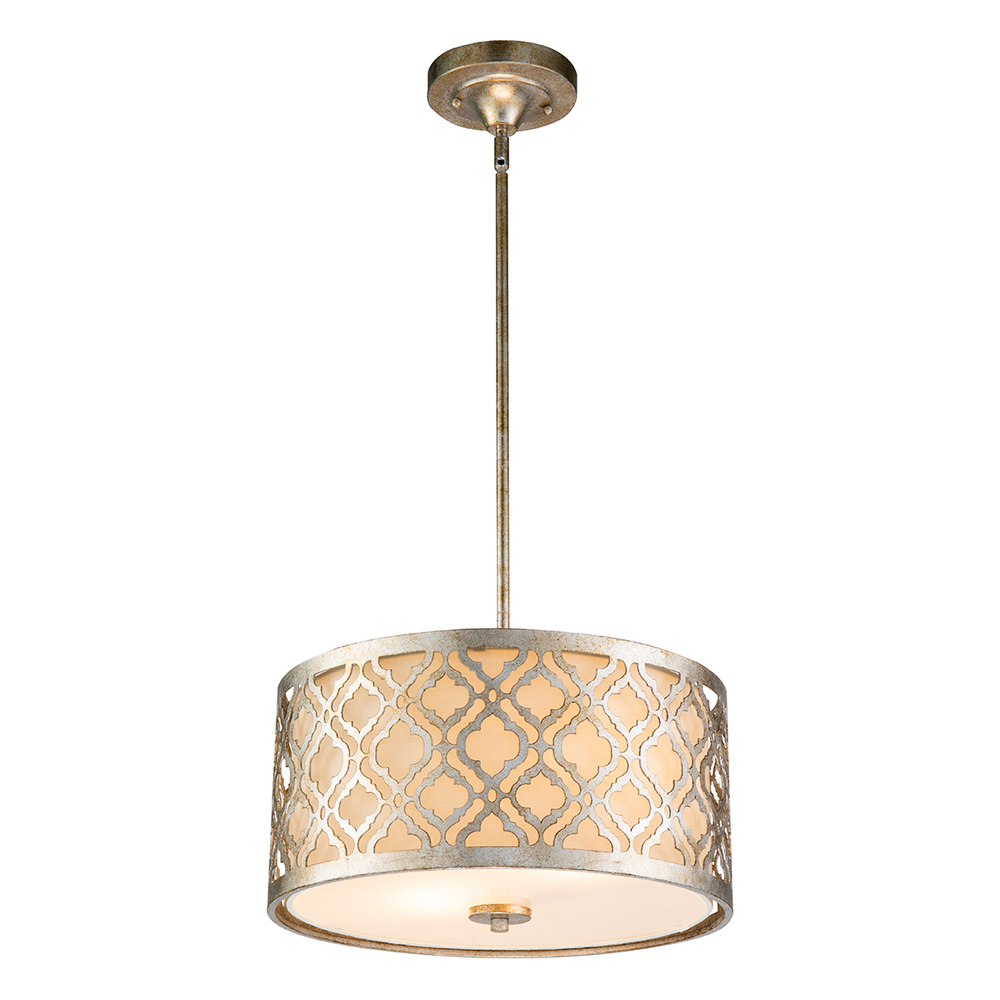 Lemuria 2 Light Medium Distressed Silver Pendant - Semi Flush By Lucas McKearn