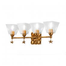 Lucas McKearn BB1002G-4 - Star 4 Light Bath Bar in Gold