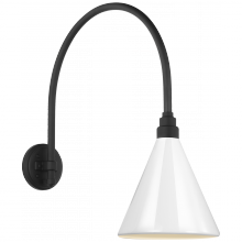 Visual Comfort & Co. Signature Collection RL TOB 2815MBK/S10-WHT - Academy 19.5" Arched Mack Barn Light