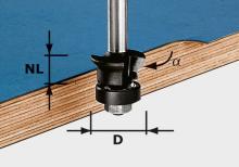 Festool 491026 - Edge trimming chamfer bit HW S8 D24/0Â° +45Â°