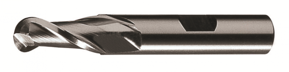 HSS Single End 2-Flute Center Cutting Ball Nose Finisher