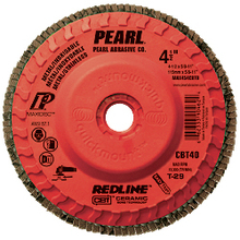 Pearl Abrasive Co. MAX458CBTQ - 4-1/2 x 5/8-11 Redline™ CBT™ Maxidisc™ Trim Flap Discs, T-29, CBT80