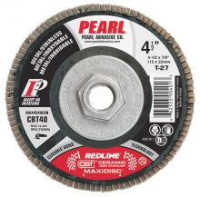 Pearl Abrasive Co. 1300 - 4-1/2 x 5/8-11 Redline™ CBT™ Maxidisc™ Flap Discs, Type 29 Shape