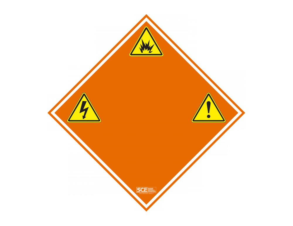 Caution Label with Warning Symbols (Qty 5)