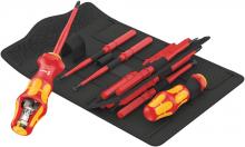 Wera Tools 05057484001 - Kraftform Kompakt Turbo VDE Metirc Set with VDE blades in textile pouch