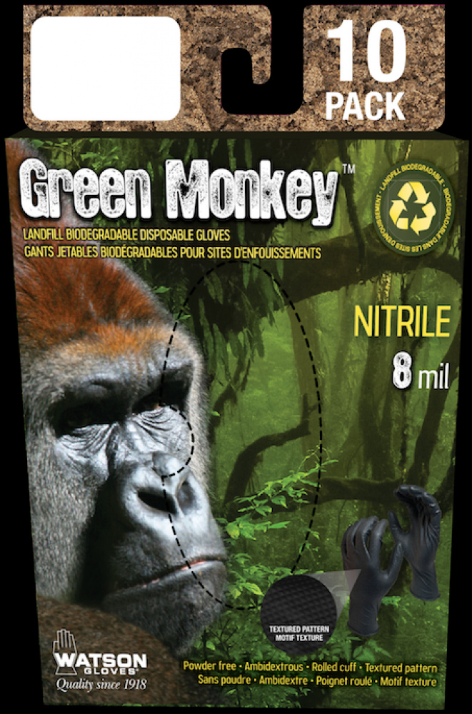 GREEN MONKEY PQT. 10 PK, 8 MIL, 11 PO NOIR- TTGRAND