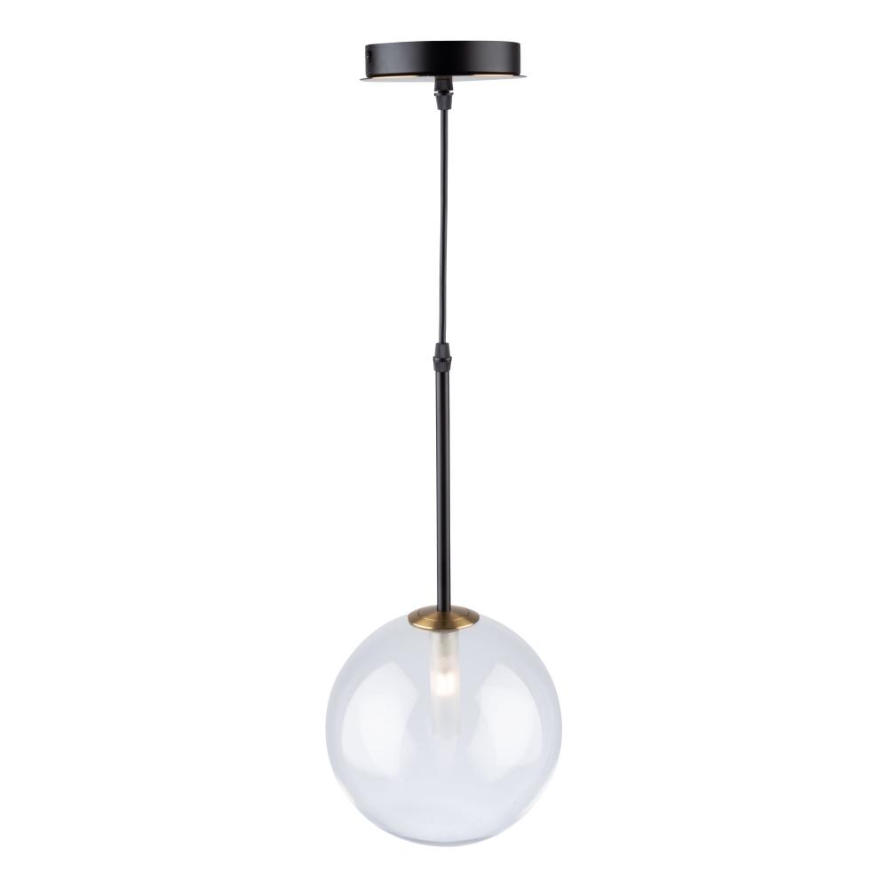 Aurelia Collection 1-Light Pendant, Matte Black & Brass