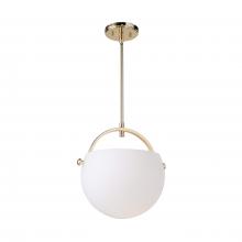 Artcraft AC10080PB - Single Opal Glass Pendant (Polished Brass)