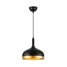 Artcraft SC13350BK - Dash Collection 1-Light Pendant, Black & Gold