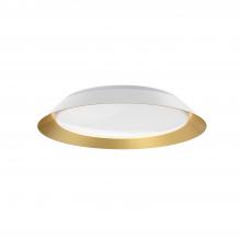 Kuzco Lighting Inc FM43419-WH/GD-5CCT - Jasper 19-in White/Gold LED Flush Mount