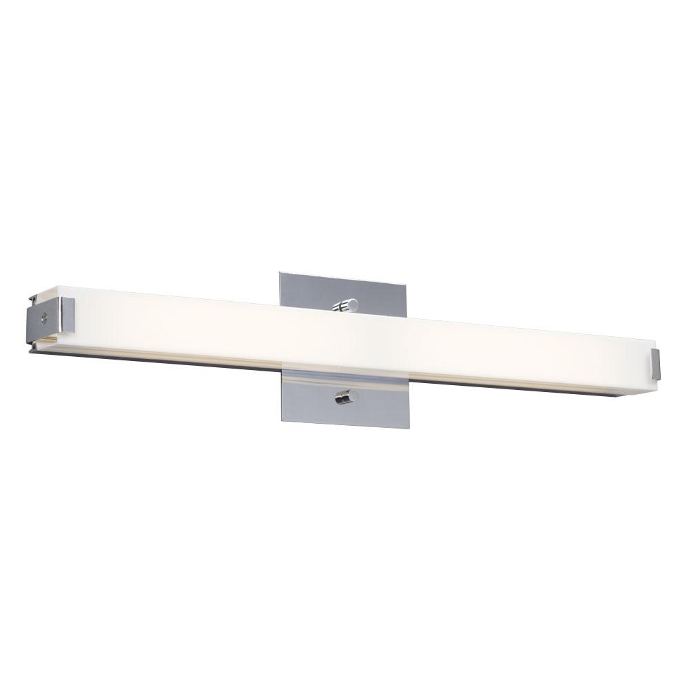 AC LED Vanity Chrome with Glossy White Acrylic Lens Dimmable