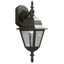 Galaxy Lighting 301020 BLK - Outdoor Cast Aluminum Lantern - Black w/ Clear Beveled Glass