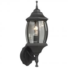 Galaxy Lighting 301091 BLK - Outdoor Cast Aluminum Lantern - Black w/ Clear Beveled Glass