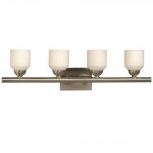 Galaxy Lighting 724104BN - Four Light Vanity - Brushed Nickel w/ Satin White Glass