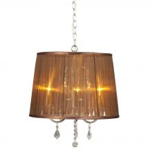 Galaxy Lighting 912210CH/BRN - Pendant - Chrome with Brown Shade